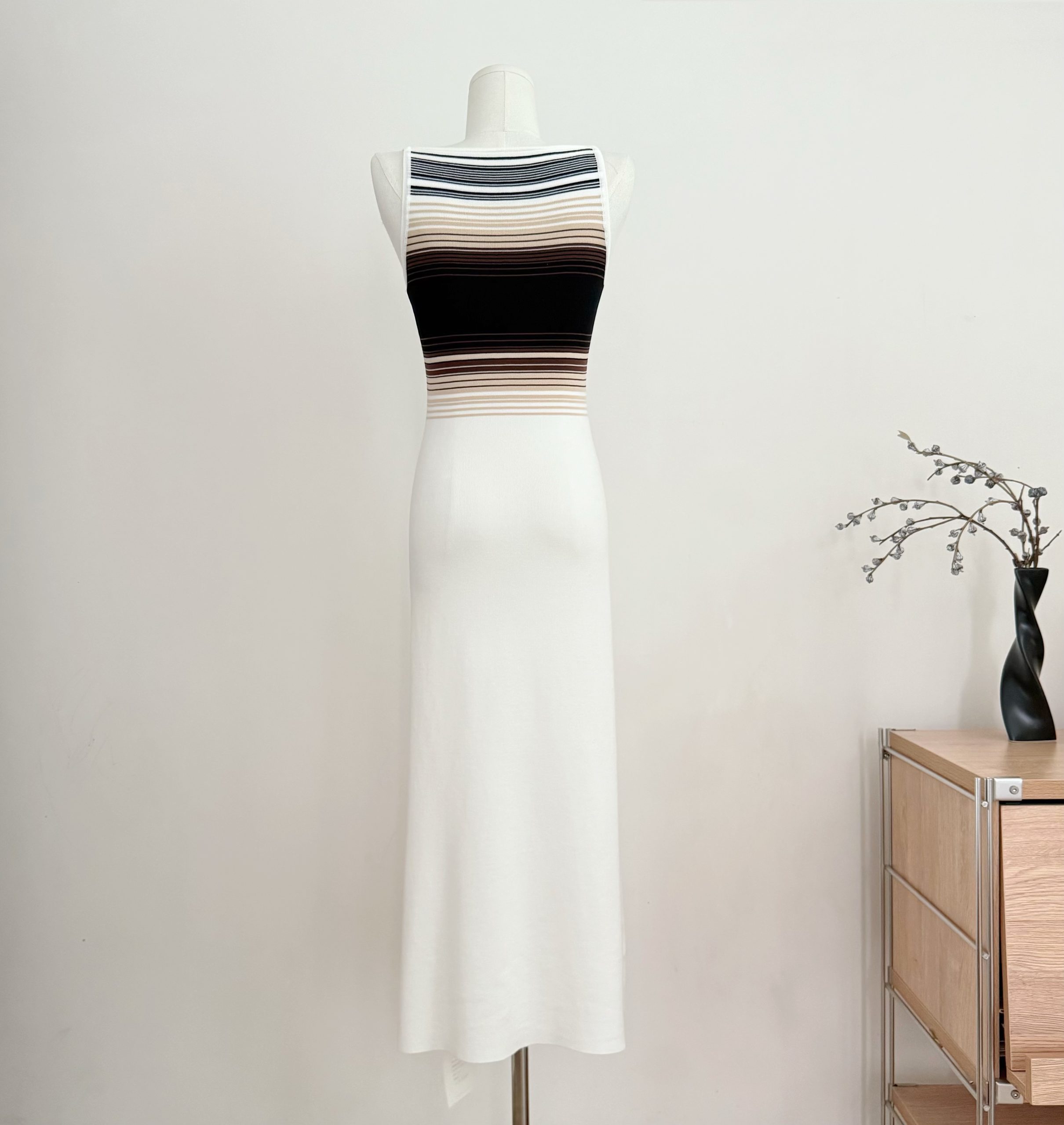 Misty Memory Colorblock Slim Fit Cami Long Dress for Women - Image 2