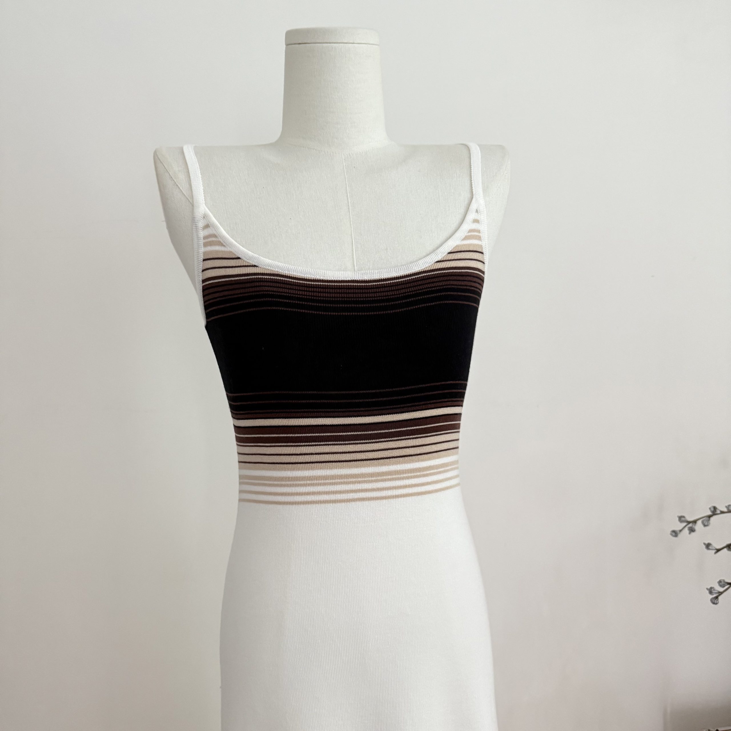 Misty Memory Colorblock Slim Fit Cami Long Dress for Women - Image 3