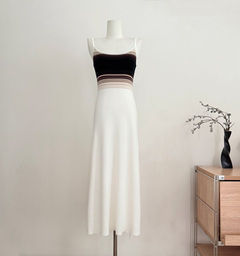 Misty Memory Colorblock Slim Fit Cami Long Dress for Women